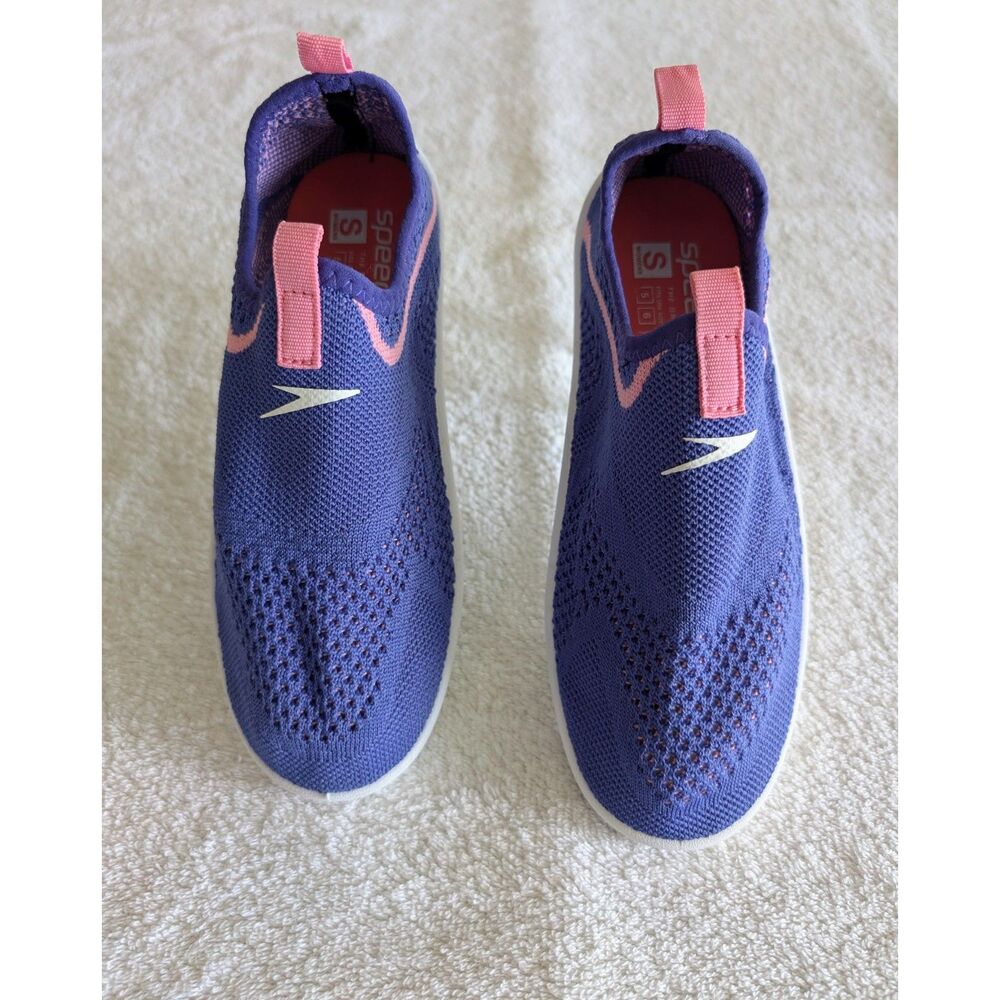 Speedo Surfwalker Water Shoes Small US 5-6 Purple Pink Knit Slip On Beach